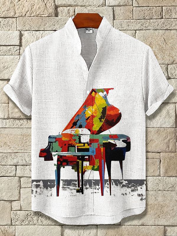 Men's Musical Art Casual Short Sleeve Shirt