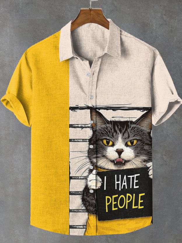 Men's Animal Graphic Art Print Shirt