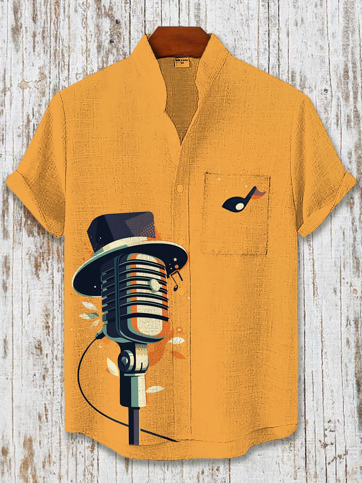 Men's Musical Art Casual Short Sleeve Shirt