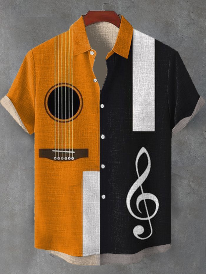 Stylish Blue Print Cotton Linen Shirt