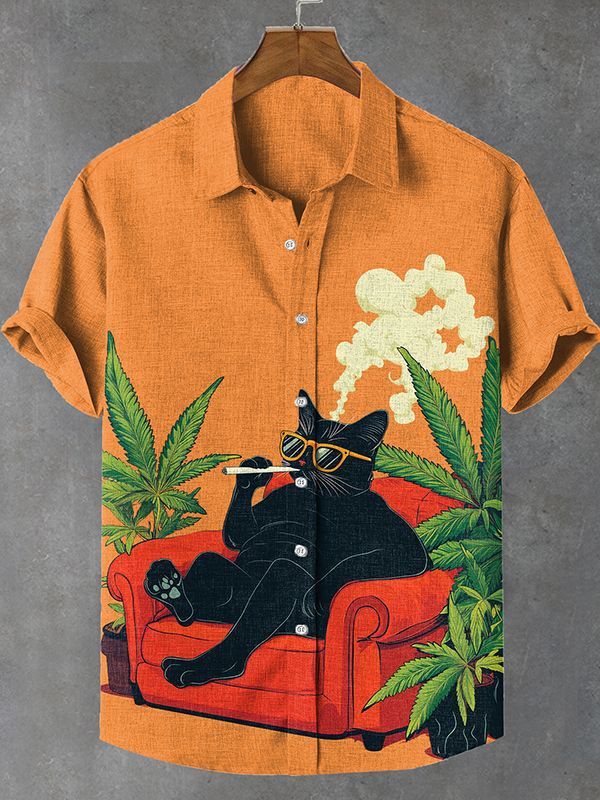 Men's Animal Graphic Art Print Shirt