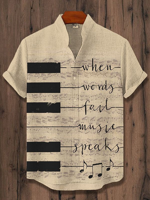 Stylish Blue Print Cotton Linen Shirt