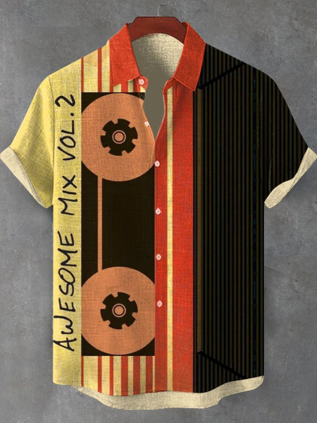 Men's Musical Art Casual Short Sleeve Shirt