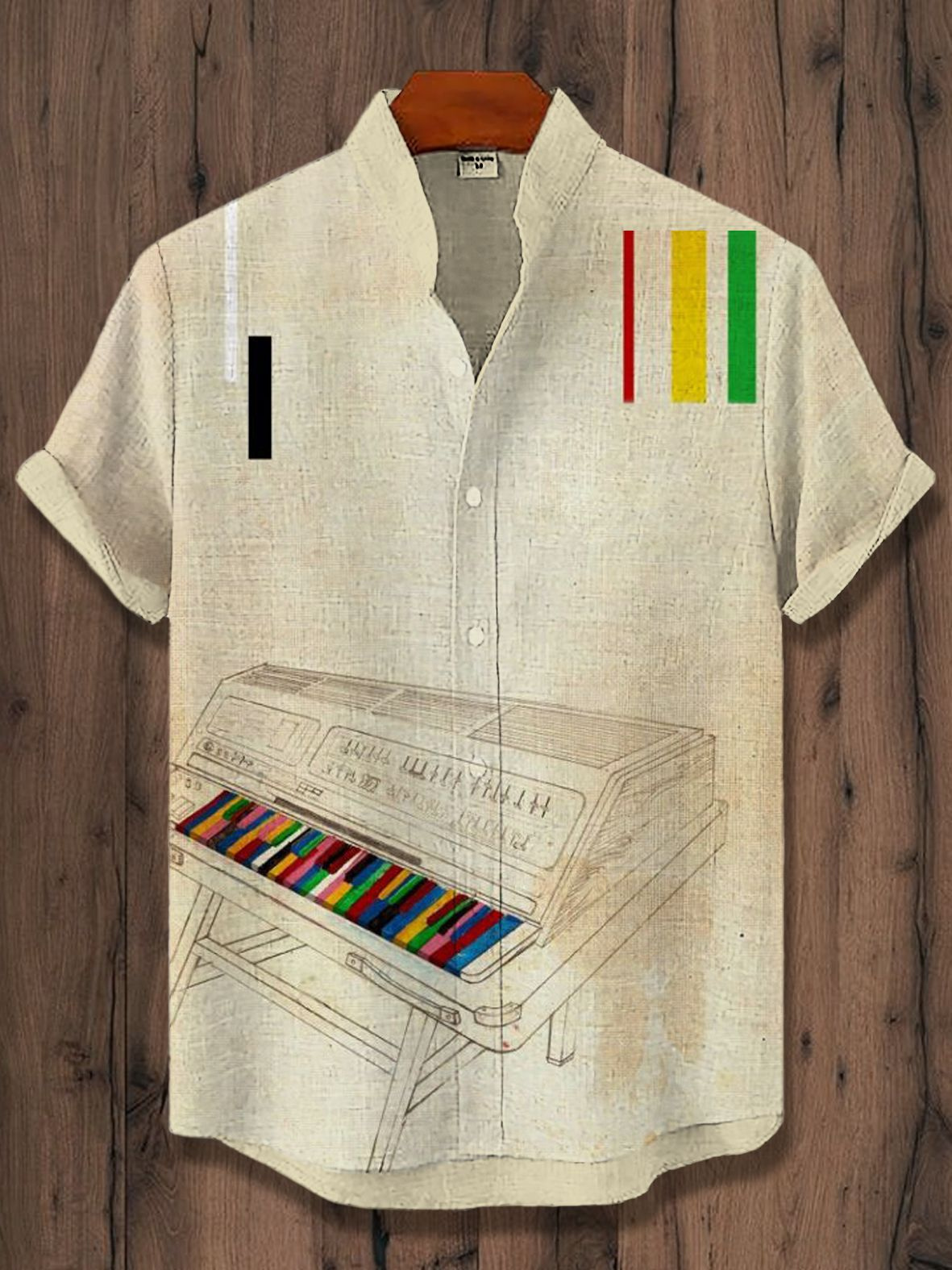 Men's Musical Art Casual Short Sleeve Shirt