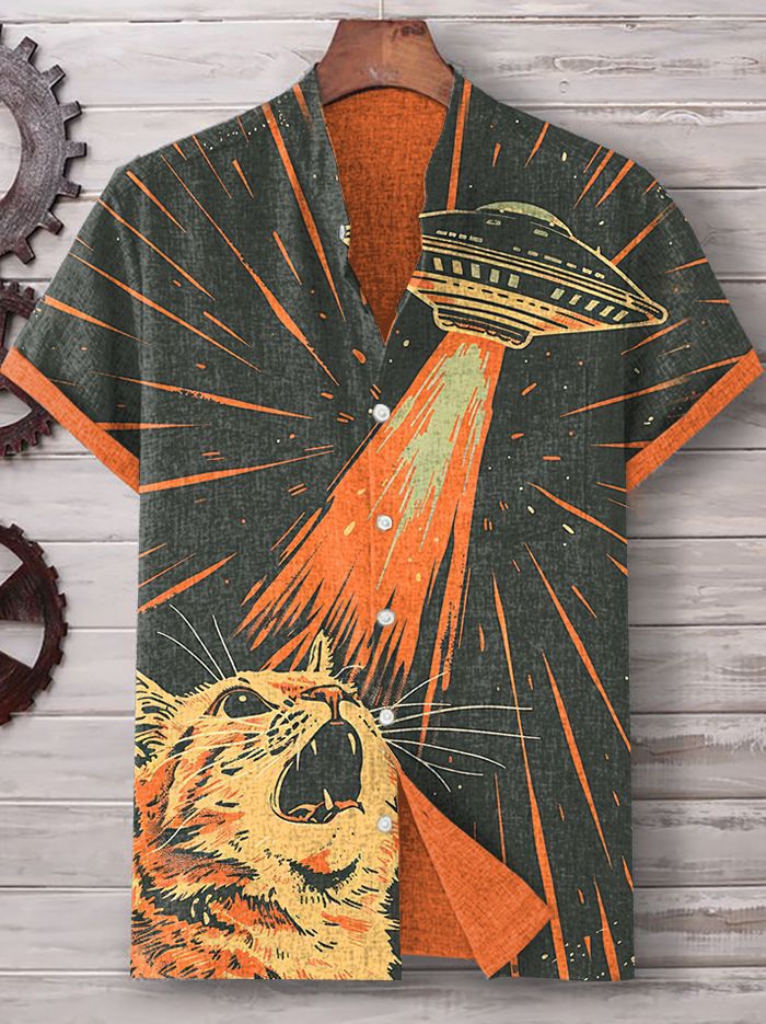 animal graphic short sleeve shirt