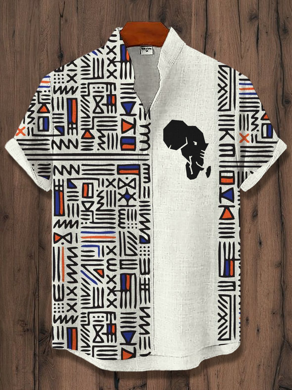 Men's Retro Tribal Pattern Short Sleeve Shirt
