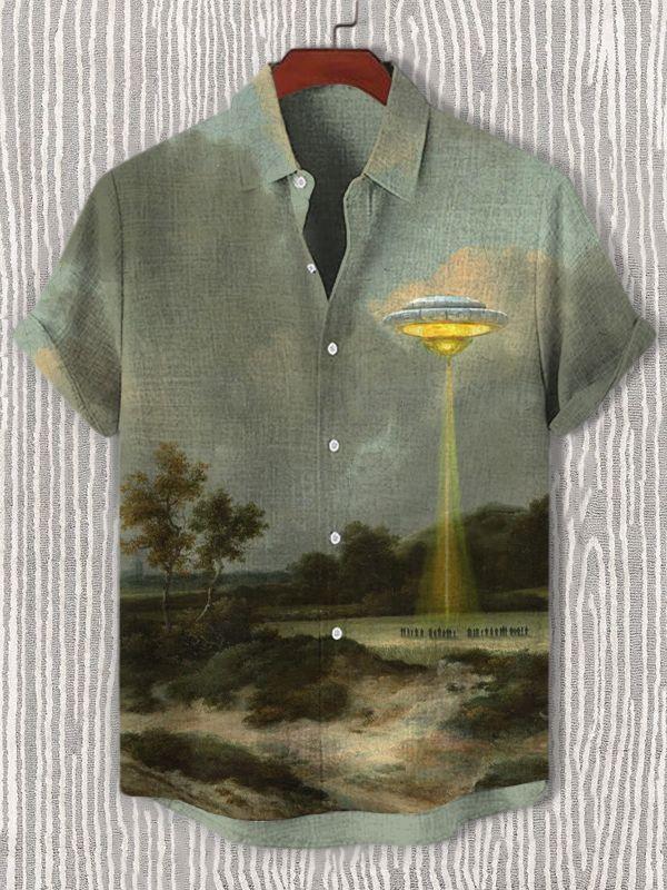 Men's Hawaiian Fun Little Yellow Duck Holiday Casual Short Sleeve Shir