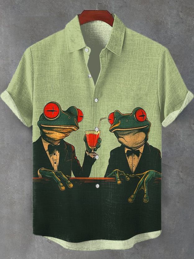 Men's Animal Graphic Art Print Shirt