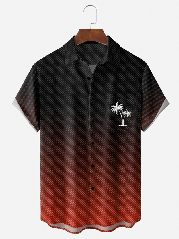 Christmas greetings from Santa Claus delivering gifts on a motorcycle Christmas Chest Pocket Short Sleeve Bowling Shirt