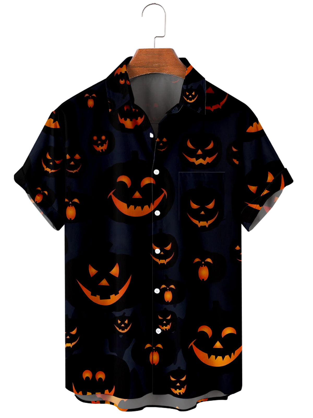 Halloween Smile Pumpkin Men's Short-Sleeved Shirt