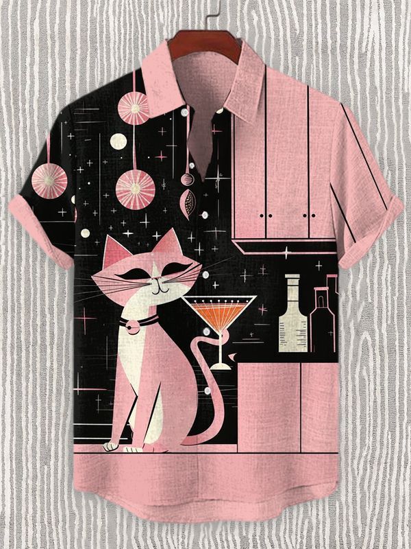 Men's Animal Graphic Art Print Shirt