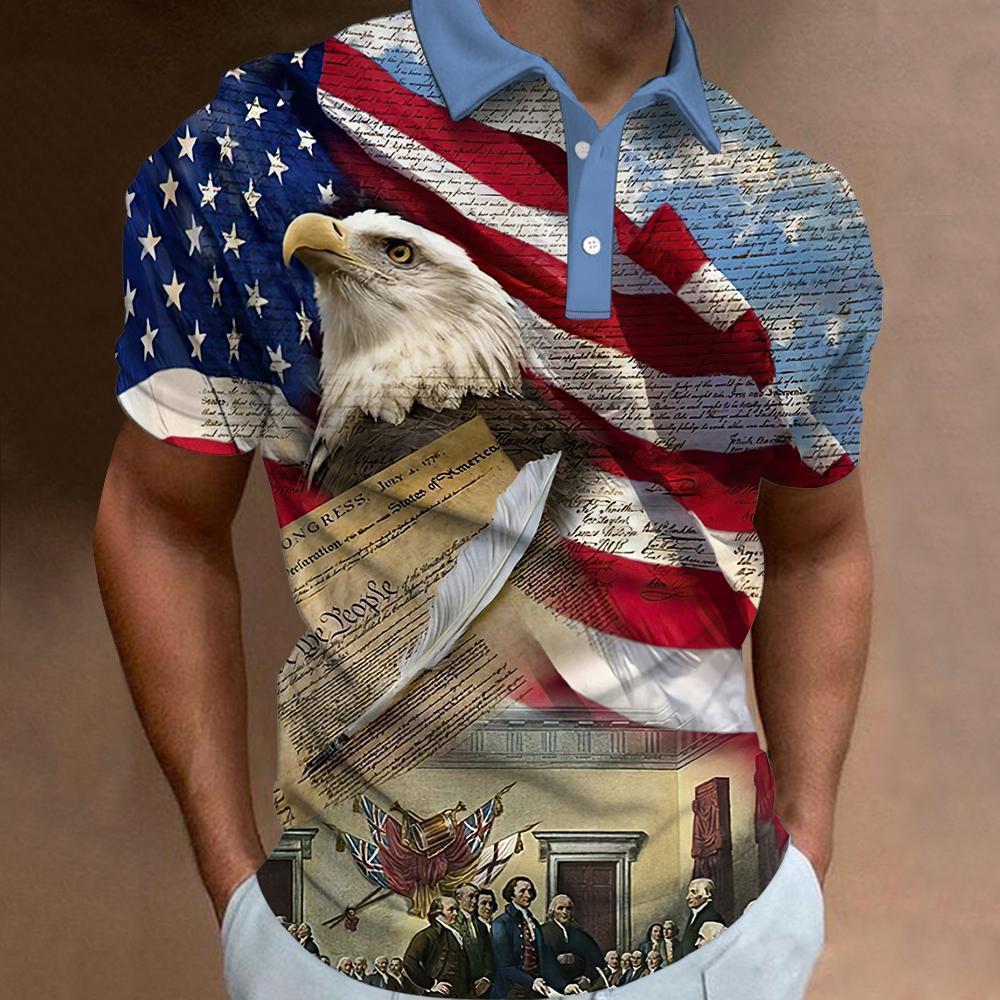 Stylish Blue Print Cotton Linen Shirt