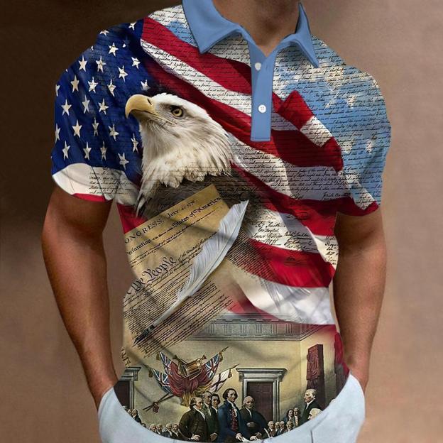 Stylish Blue Print Cotton Linen Shirt