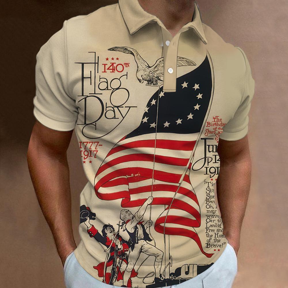 Stylish Blue Print Cotton Linen Shirt