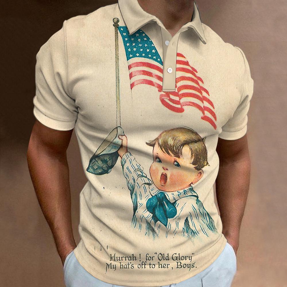 Stylish Blue Print Cotton Linen Shirt