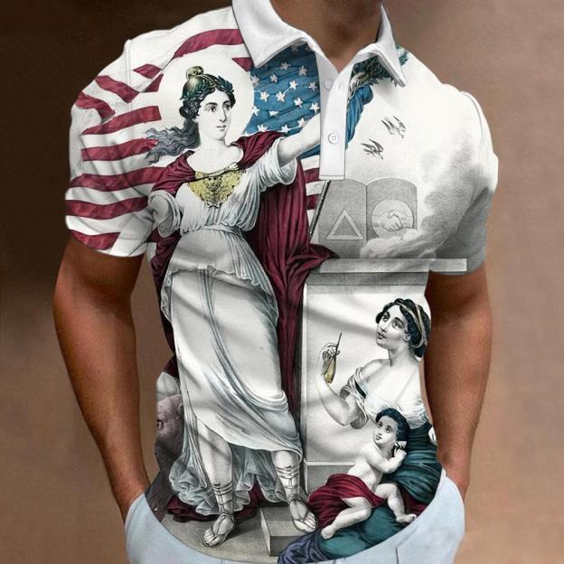 Stylish Blue Print Cotton Linen Shirt