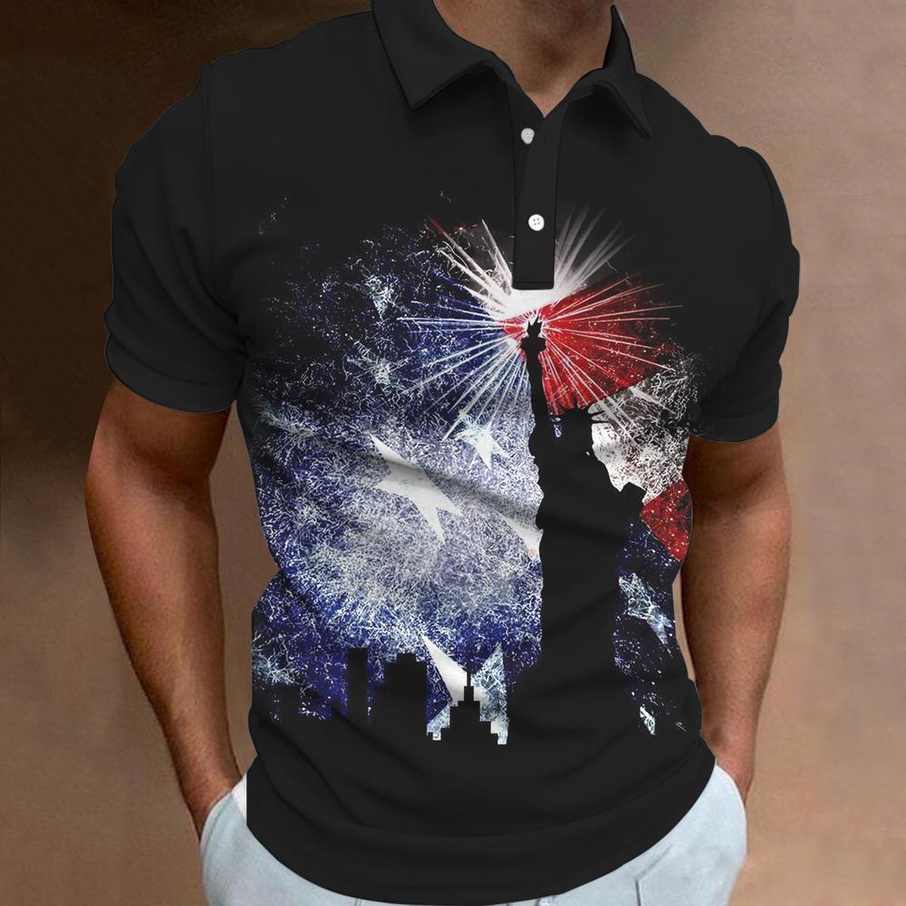 Stylish Blue Print Cotton Linen Shirt