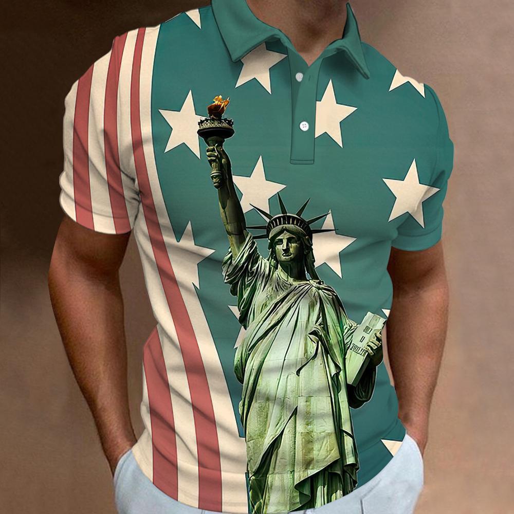 Stylish Blue Print Cotton Linen Shirt