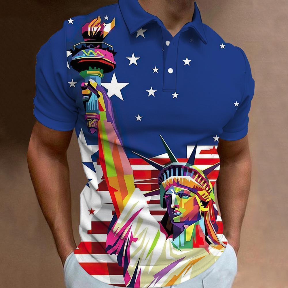 Stylish Blue Print Cotton Linen Shirt