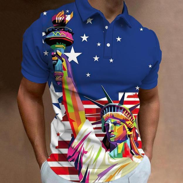 Stylish Blue Print Cotton Linen Shirt