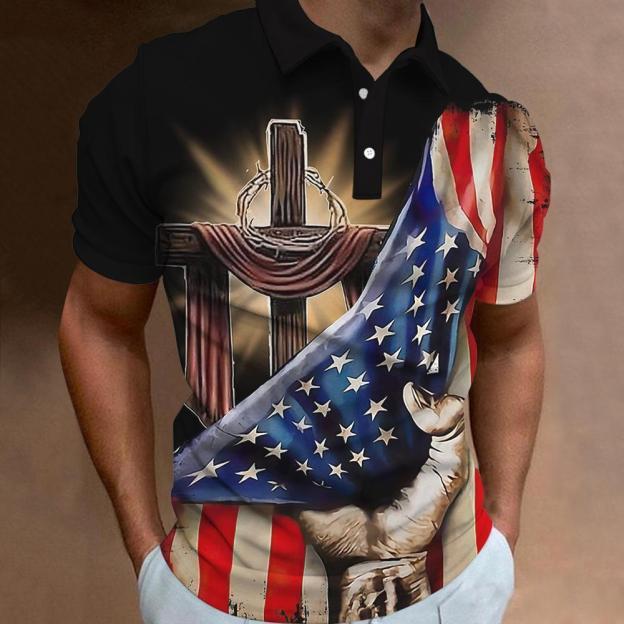 Stylish Blue Print Cotton Linen Shirt