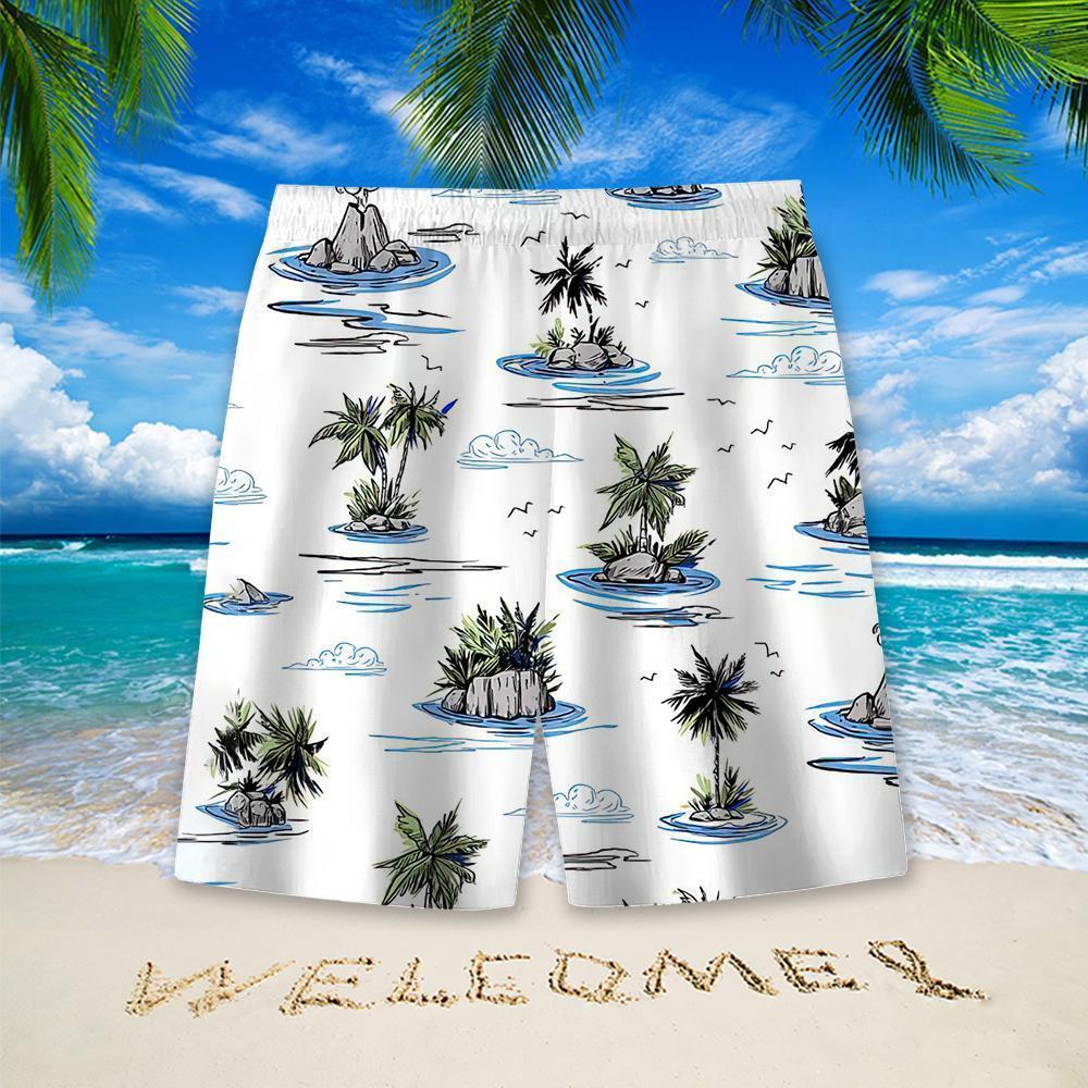 Stylish Blue Print Cotton Linen Shirt