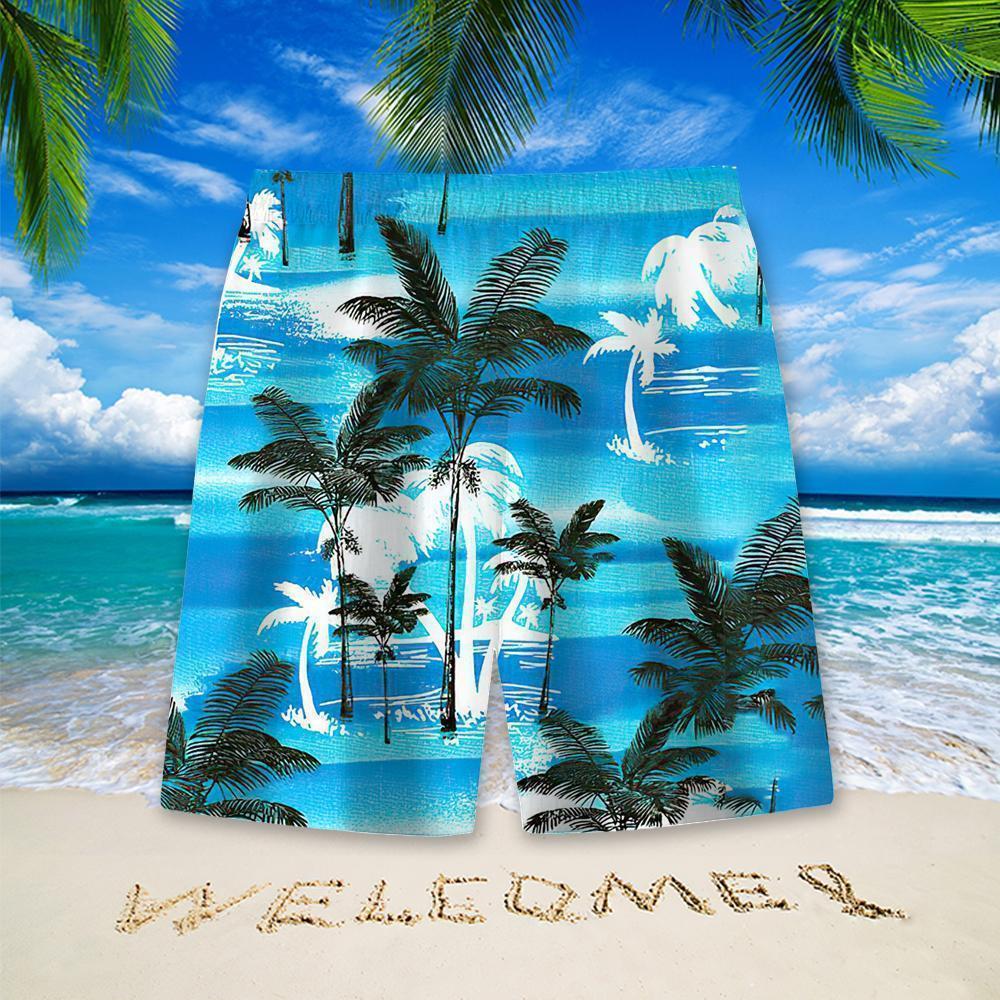 Stylish Blue Print Cotton Linen Shirt