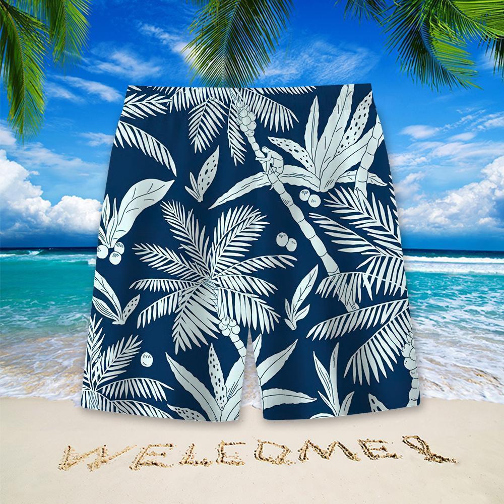 Stylish Blue Print Cotton Linen Shirt