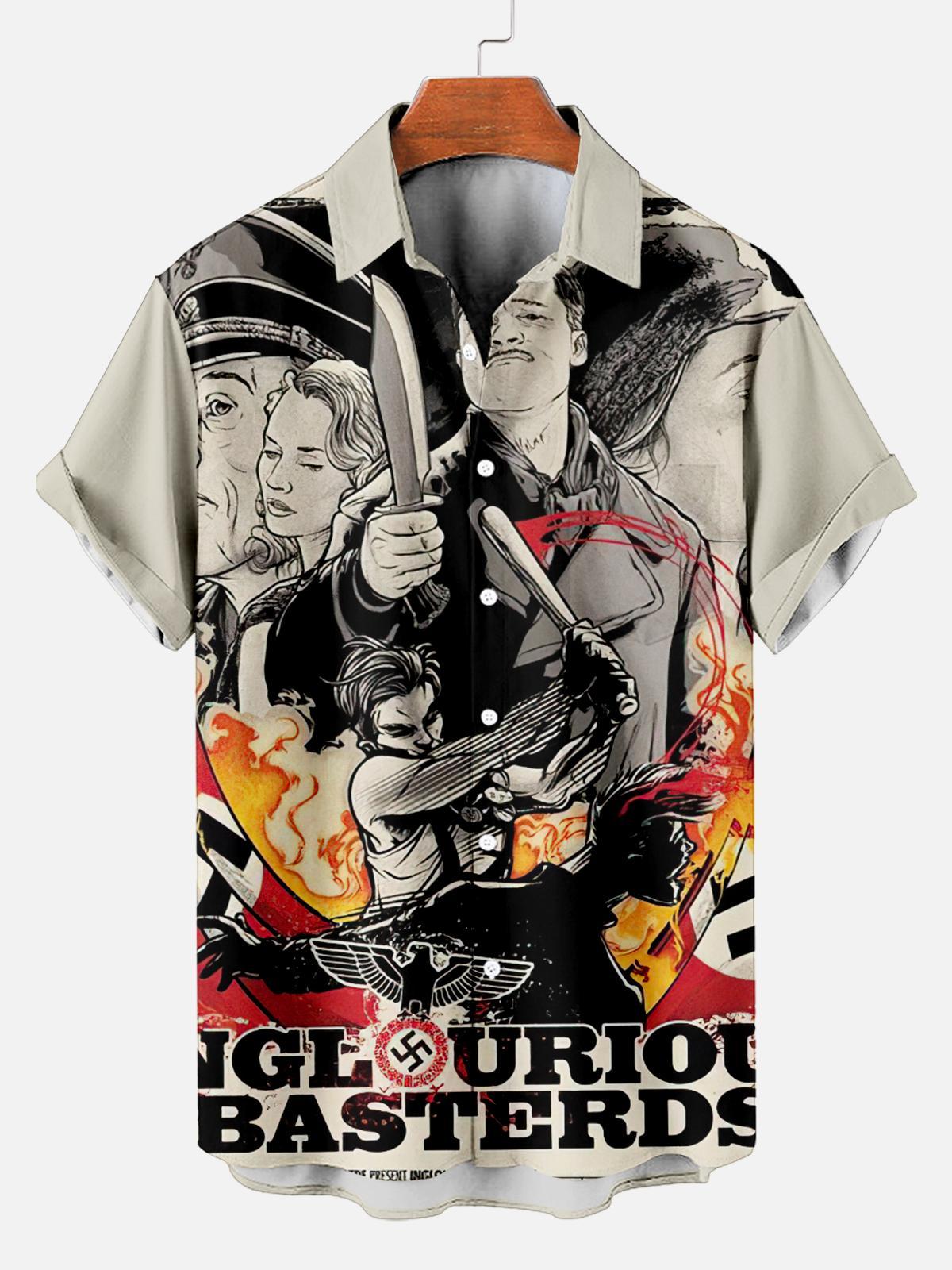 Stylish Blue Print Cotton Linen Shirt