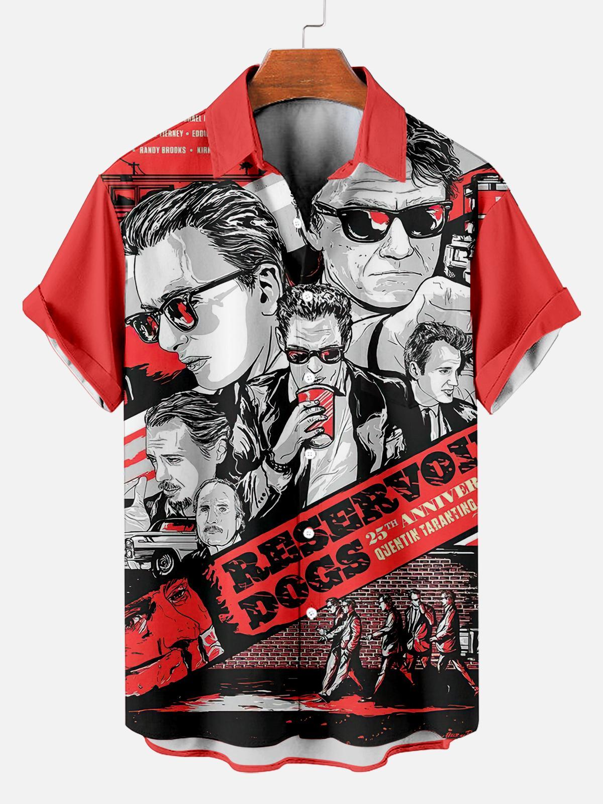 Stylish Blue Print Cotton Linen Shirt