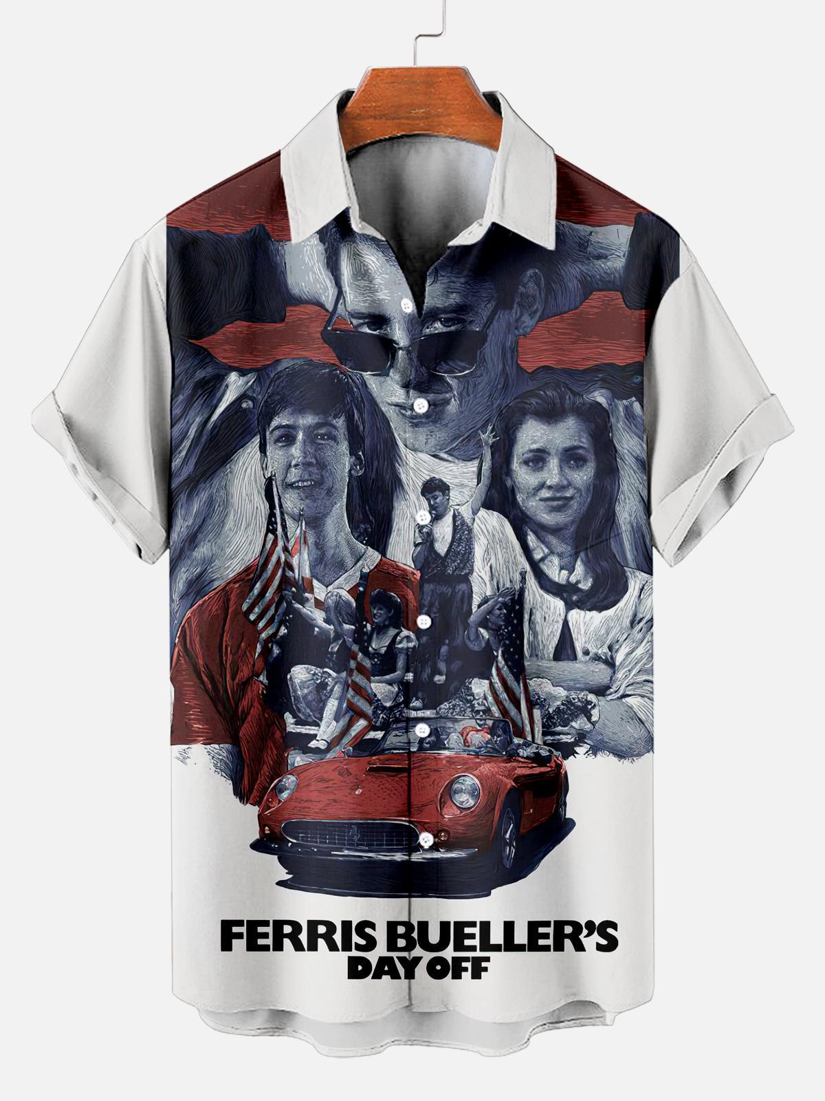 Stylish Blue Print Cotton Linen Shirt