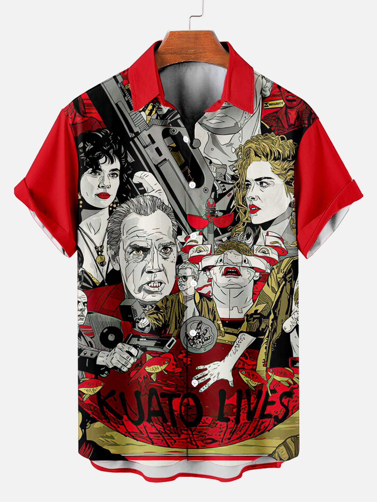 Stylish Blue Print Cotton Linen Shirt