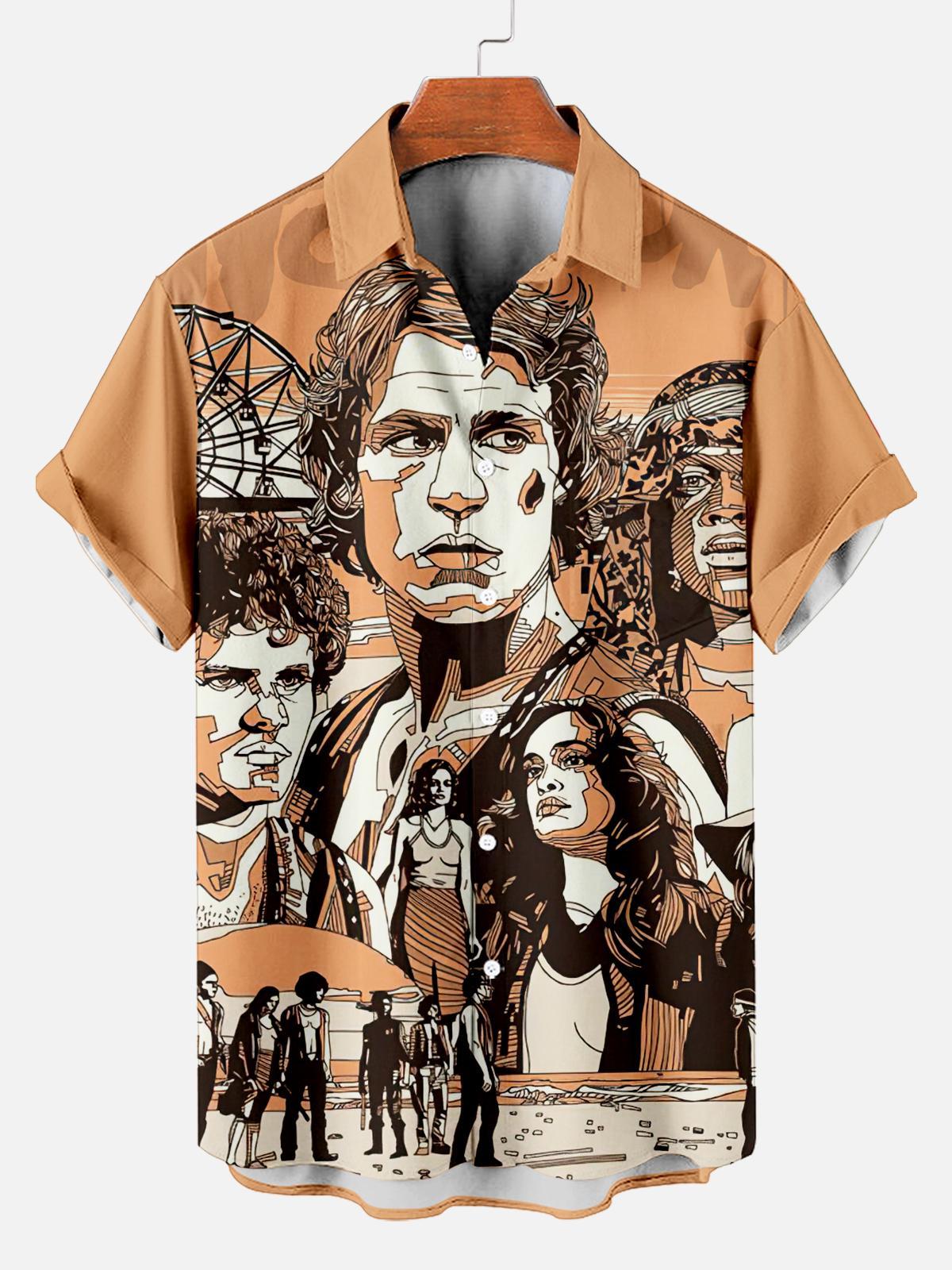 Stylish Blue Print Cotton Linen Shirt