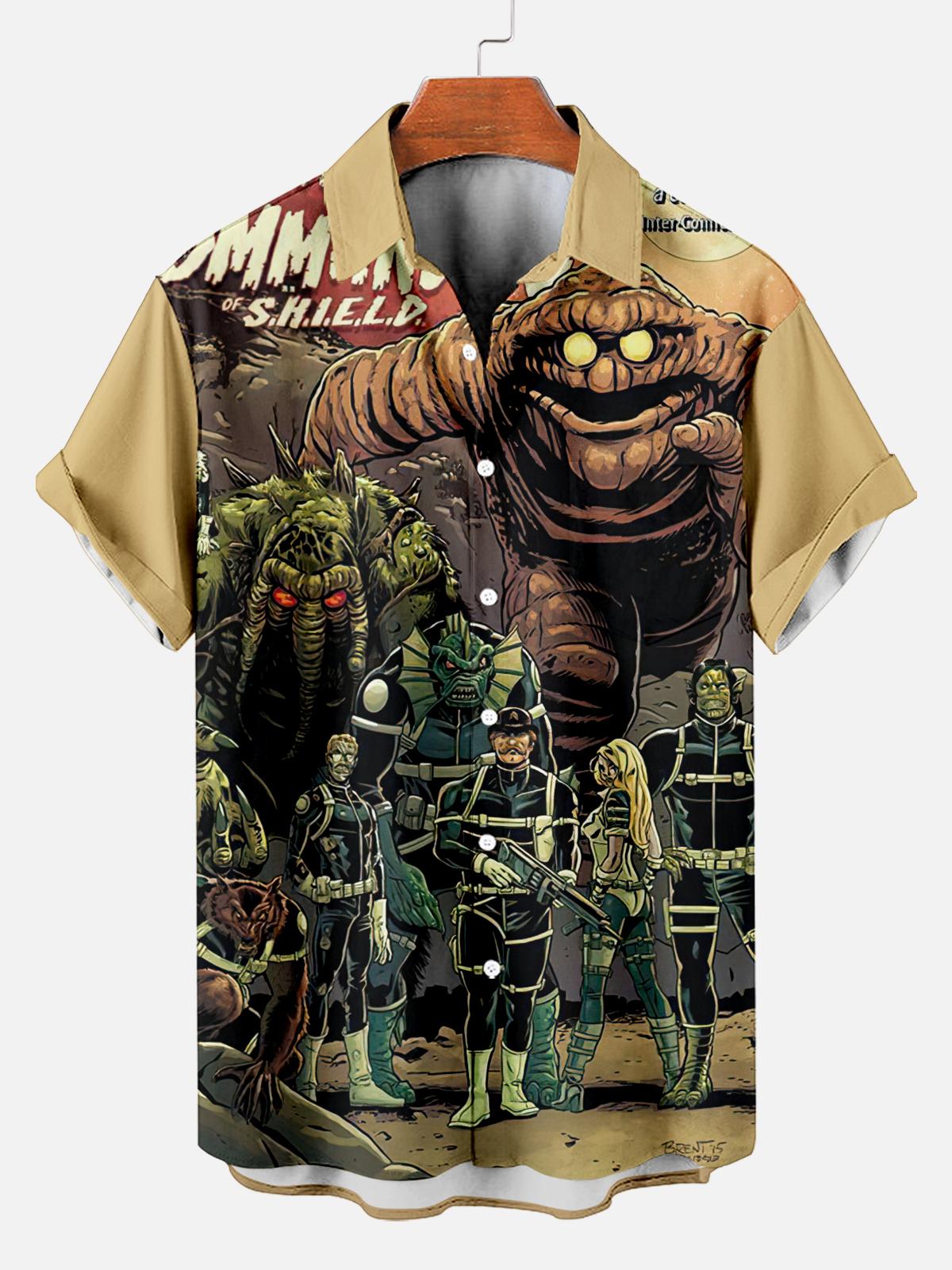 Stylish Blue Print Cotton Linen Shirt