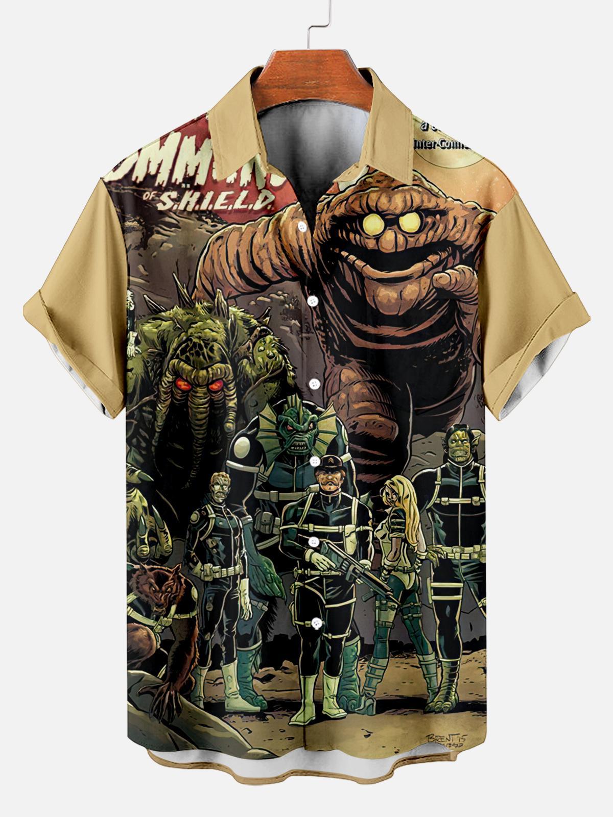 Stylish Blue Print Cotton Linen Shirt