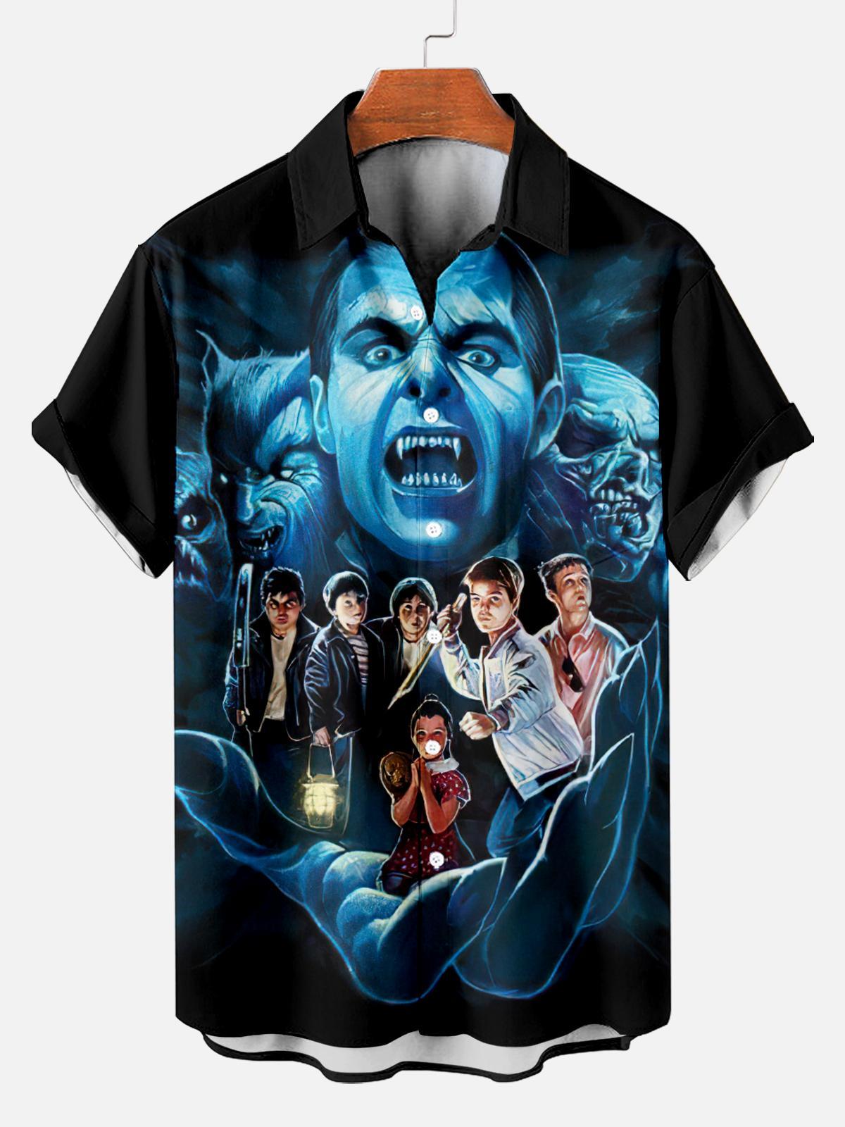 Stylish Blue Print Cotton Linen Shirt