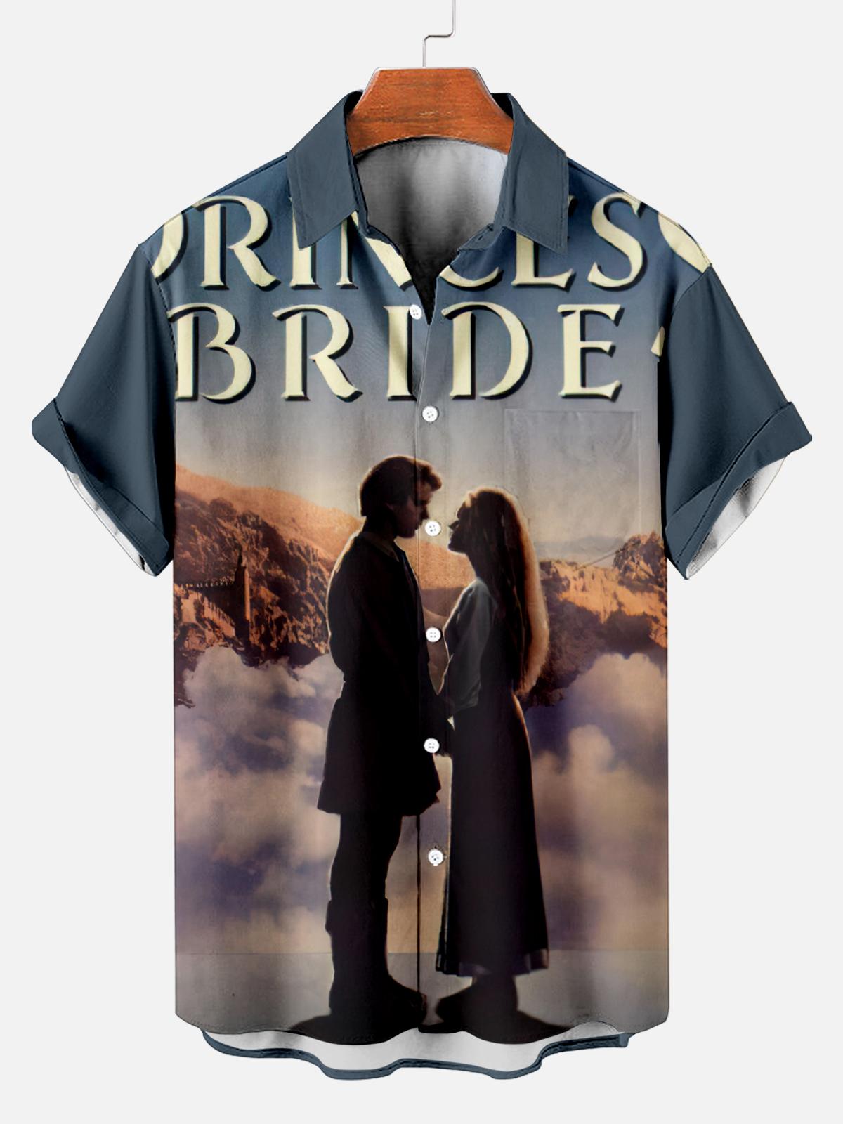 Stylish Blue Print Cotton Linen Shirt