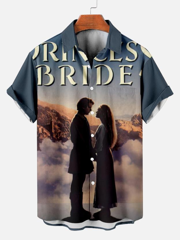 Stylish Blue Print Cotton Linen Shirt