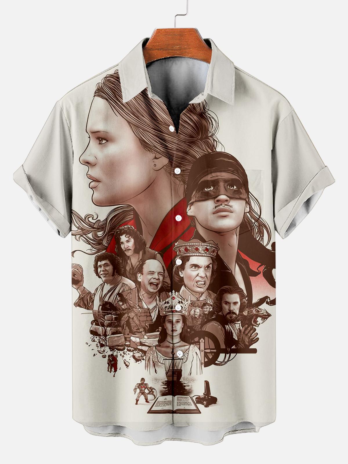 Stylish Blue Print Cotton Linen Shirt