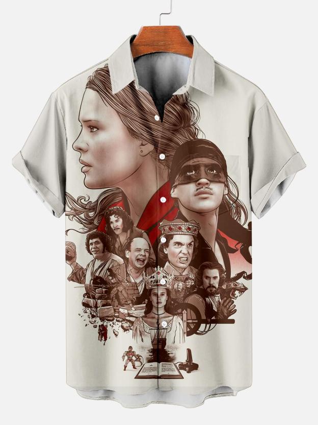 Stylish Blue Print Cotton Linen Shirt