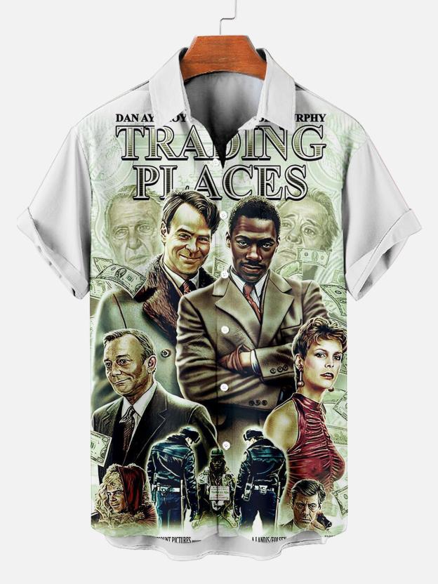 Stylish Blue Print Cotton Linen Shirt