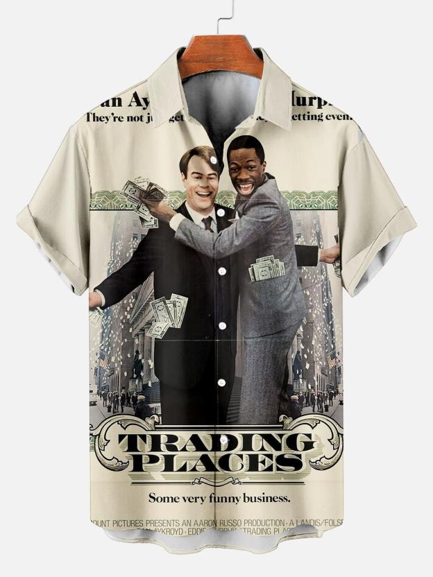 Stylish Blue Print Cotton Linen Shirt