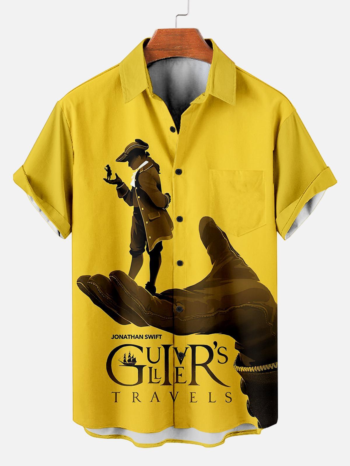 [Copy]Men's Vintage Witch Oil Painting Art Halloween Short Sleeve Shirt