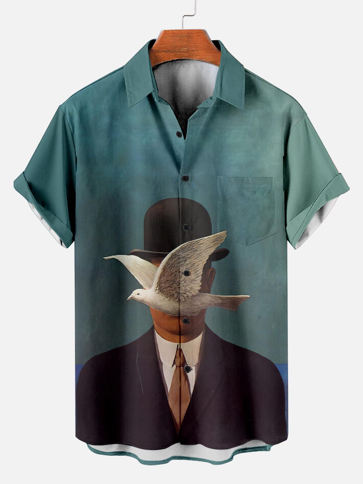 [Copy]Men's Vintage Witch Oil Painting Art Halloween Short Sleeve Shirt