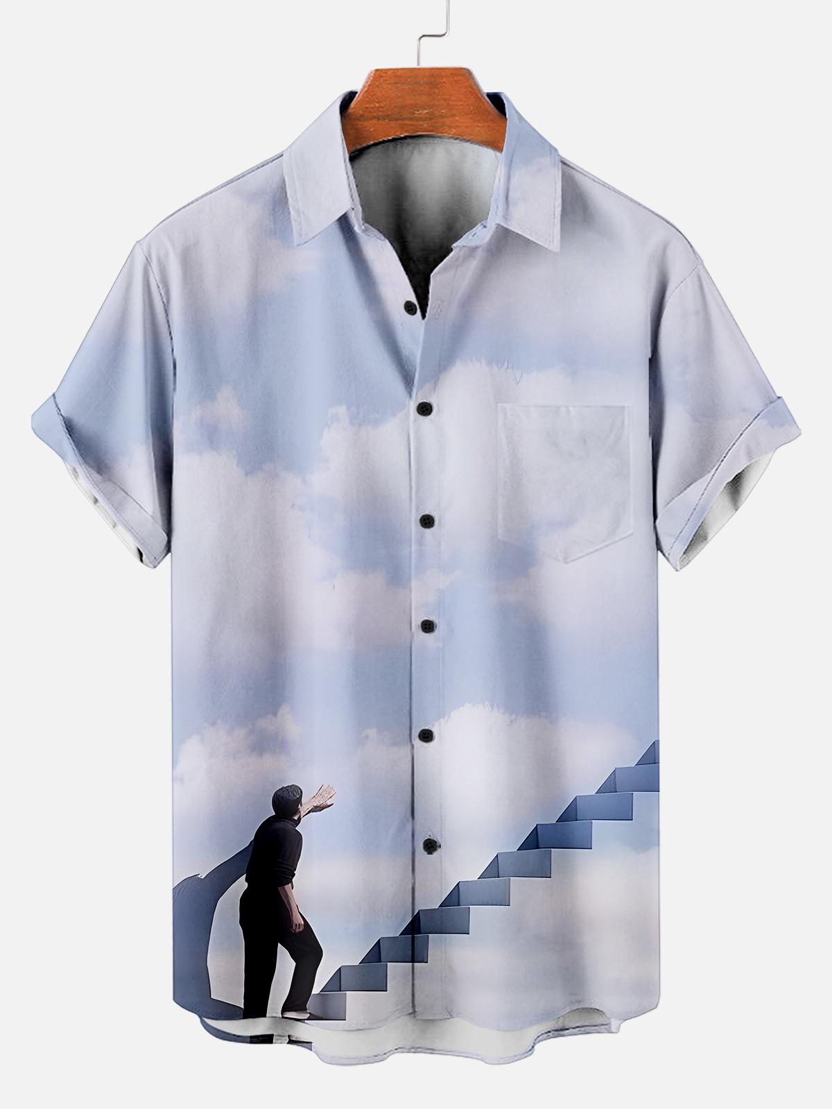[Copy]Men's Vintage Witch Oil Painting Art Halloween Short Sleeve Shirt