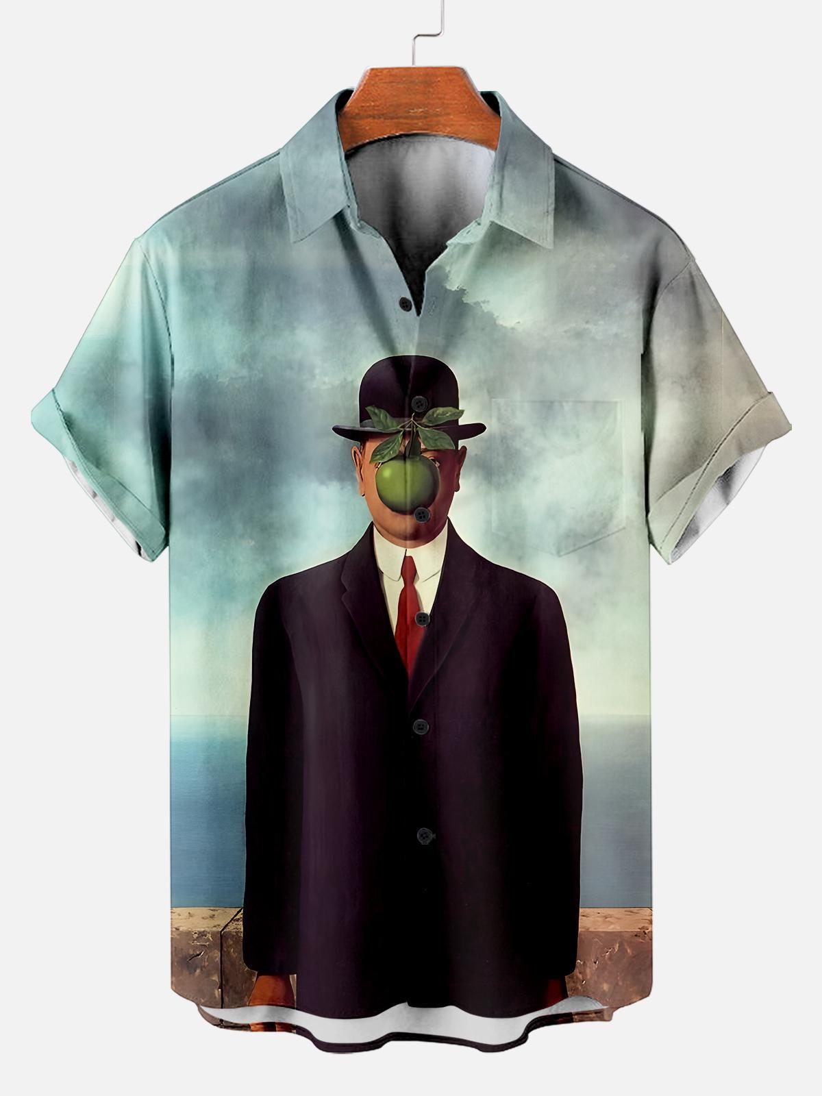 [Copy]Men's Vintage Witch Oil Painting Art Halloween Short Sleeve Shirt