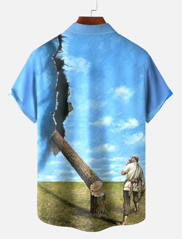 Book Pattern Short Sleeve Shirt