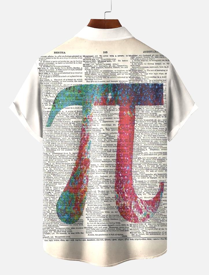 Book Pattern Short Sleeve Shirt