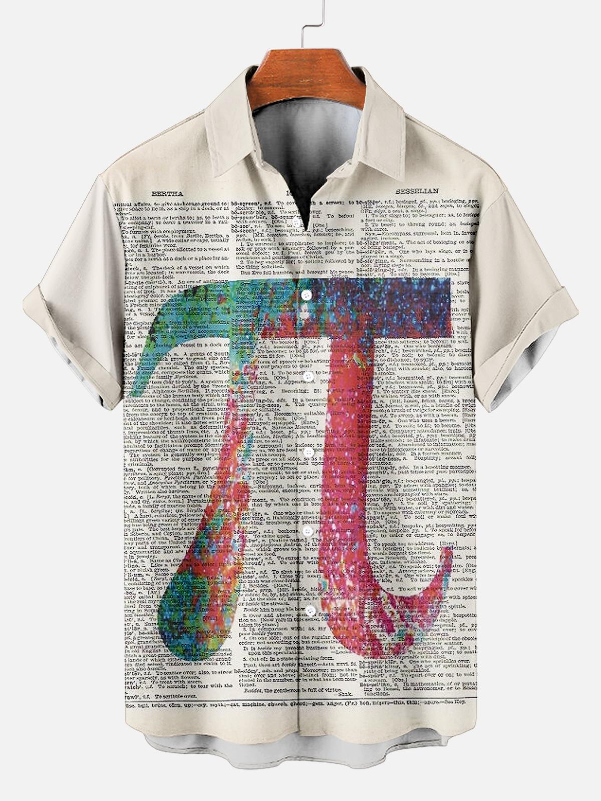 Book Pattern Short Sleeve Shirt