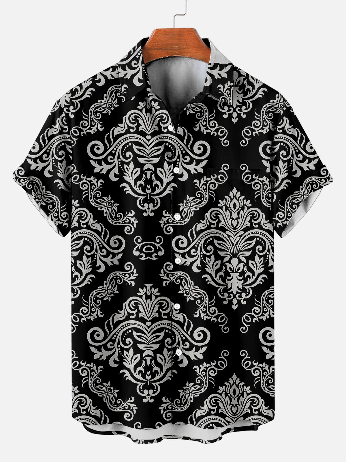 Mandala pattern short sleeve shirt